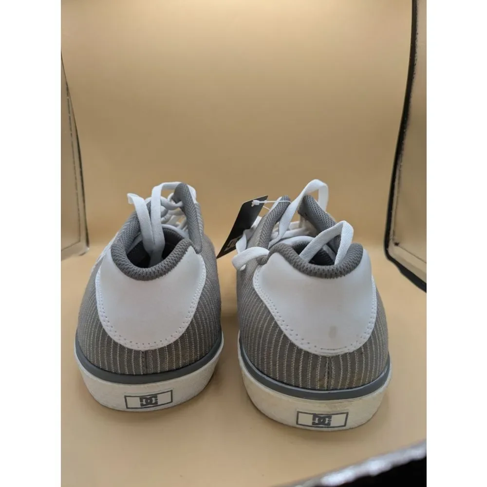 DC Men's Trase TX Sneaker, Size 12 M, Skate Shoes White, Gray ,B Grade